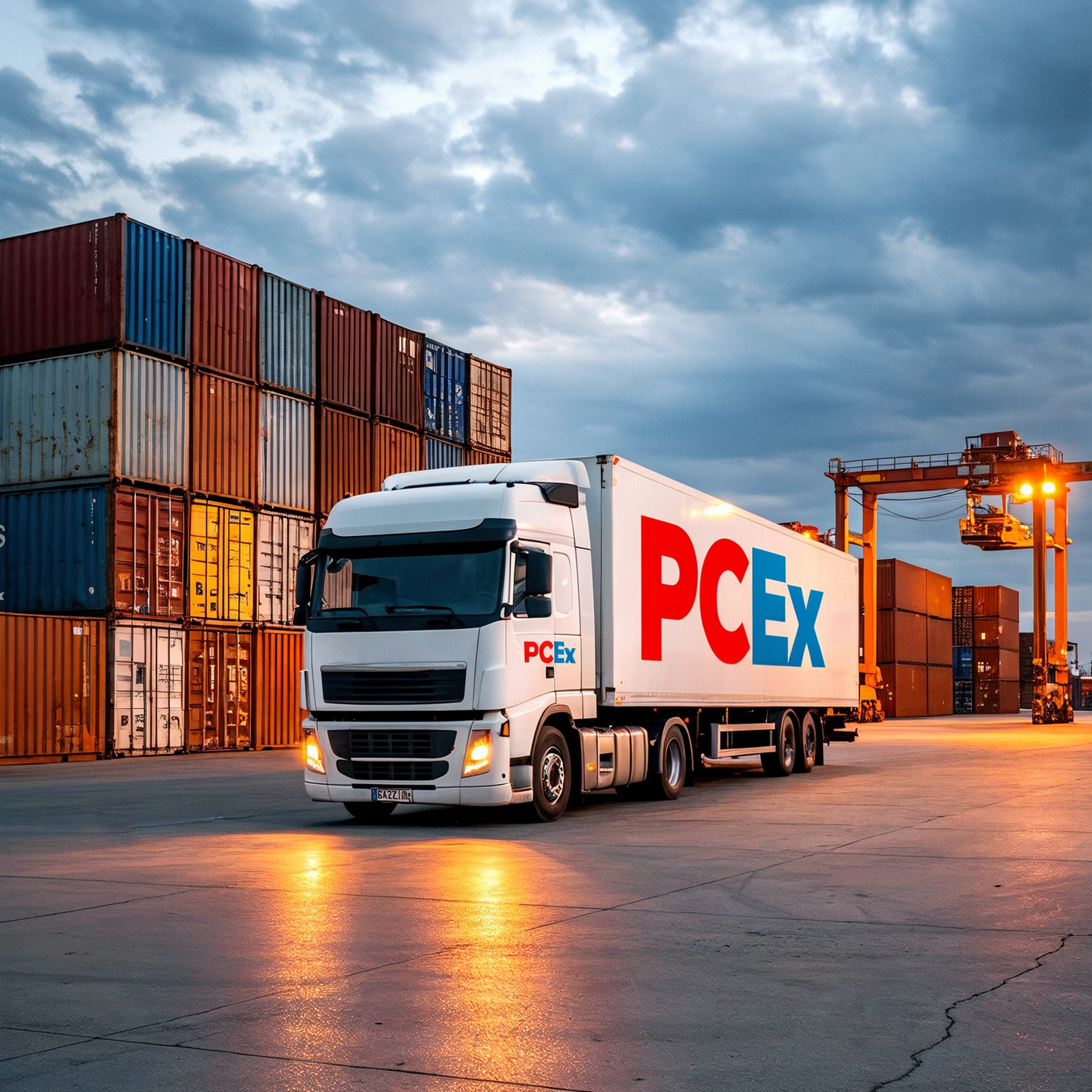 PCEx truck ready for cargo delivery
